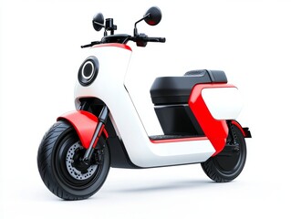 A sleek modern electric scooter, isolated on a white background 