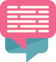 Poster - pink and blue speech bubble representing communication and messaging