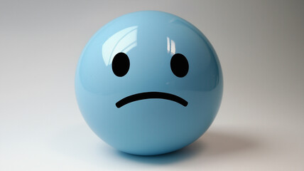 ball with sad face. blue monday concept