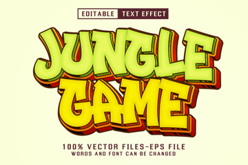 Poster - Jungle Game 3d Cartoon Text - Editable Text Effect