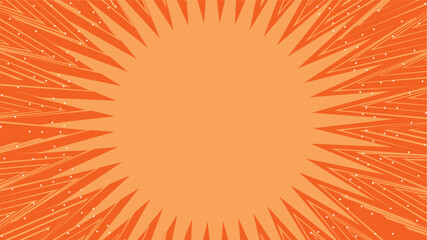 Poster - Orange Bursting Light Star with Dots Circle Background