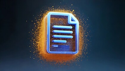 Poster - A glowing document icon is surrounded by a colorful, particle-like aura, suggesting digital creativity and innovation.