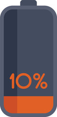 Poster - Battery icon at 10 percent charge, indicating low power and a need to recharge soon