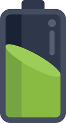 Poster - Simple battery icon is depicted with a green charge indicator, conveying a sense of power and energy