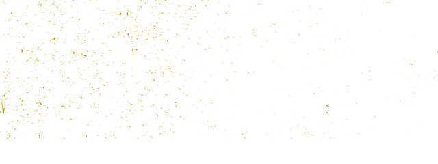 Abstract doted and confetti golden glitter and zigzag ribbon particles splatter on transparent background. Luxury golden glitter confetti that floats down falling bokeh celebration background.