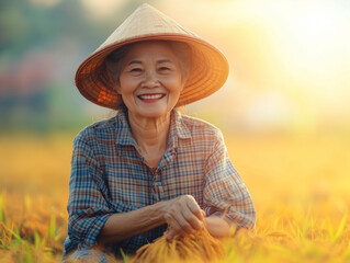 female farmer smile