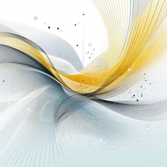 Fototapete - Abstract background, flowing lines, yellow and white color scheme, minimalist design