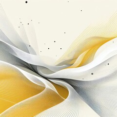 Fototapete - Abstract background, flowing lines, yellow and white color scheme, minimalist design