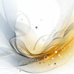 Fototapete - Abstract background, flowing lines, yellow and white color scheme, minimalist design