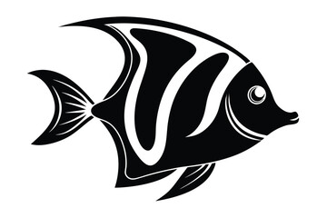 Solid color Wrought Iron Butterflyfish animal vector design