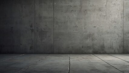 Abstract minimalist, industrial style setting featuring a old gray concrete wall with visible seams and a slightly rough texture