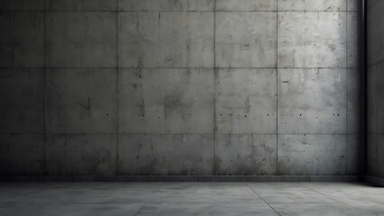 Aufkleber - abstract minimalist, industrial style setting featuring a old gray concrete wall with visible seams 