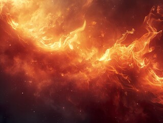 Wall Mural - cosmic fire: a nebula of fiery energy