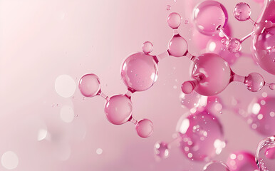 Wall Mural - 3D rendered pink water molecules