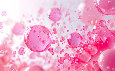 Wall Mural - 3D rendered pink water molecules