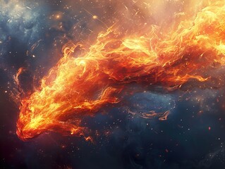 Canvas Print - Cosmic Fire: A Blazing Abstract Artwork