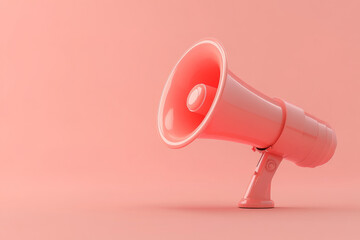 Pink megaphone on pink background.