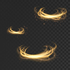Wall Mural - gushing orbital bright orange transparent tornadoes collection. vector illustration