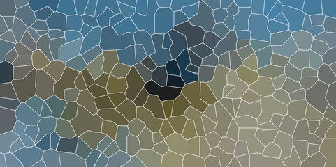 Poster - Abstract colorful broken stained glass background design with white line. geometric polygonal background with different figures. low poly crystal mosaic background. triangle background pattern shape.