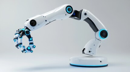 Poster - Futuristic Robotic Arm in White and Blue