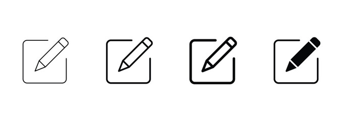 Wall Mural - edit icon set. edit document with pencil icon. pencil icon, sign up icon