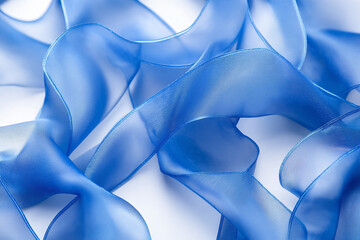 Light blue ribbon isolated on white.