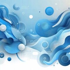 Fototapete - Create a modern digital background using shades of blue, featuring abstract shapes and flowing forms. Incorporate varying textures and gradients to add depth, while maintaining a balanced, harmonious 