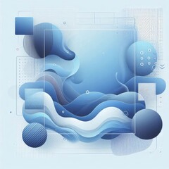 Fototapete - Create a modern digital background using shades of blue, featuring abstract shapes and flowing forms. Incorporate varying textures and gradients to add depth, while maintaining a balanced, harmonious 