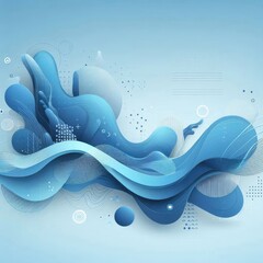 Fototapete - Create a modern digital background using shades of blue, featuring abstract shapes and flowing forms. Incorporate varying textures and gradients to add depth, while maintaining a balanced, harmonious 