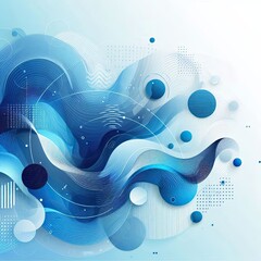 Fototapete - Create a modern digital background using shades of blue, featuring abstract shapes and flowing forms. Incorporate varying textures and gradients to add depth, while maintaining a balanced, harmonious 