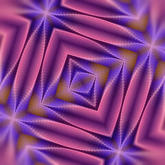 Leinwandbilder - Digital illustration of purple blocks arranged in an exciting wave pattern. 3d rendering