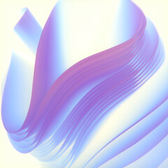 Smooth undulating flow of colored fabric stripes with trendy neon gradient. 3d rendering illustration