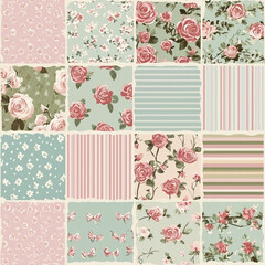 Wall Mural - shabby chic rose patterns 