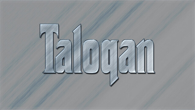 3D Glass effect Afghanistan city name design of Taloqan, glassy background.