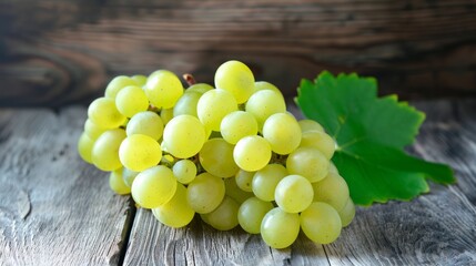 gorgeous display: japanese shine-muscat grapes adorn wooden background in ar