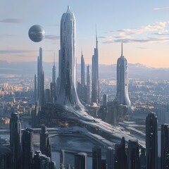 Poster - Futuristic Architecture in a Modern City Landscape