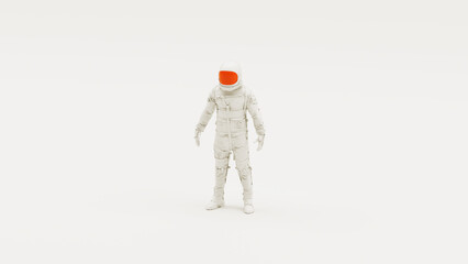 Wall Mural - white astronaut space suit helmet visor red orange retro science vivid sci fi outer space protection