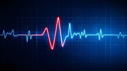 Neon heartbeat pulse electrocardiogram cardiology on monitor healthcare oscilloscope vital signs