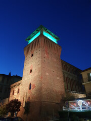 Wall Mural - Tower of Settimo at night in Settimo Torinese