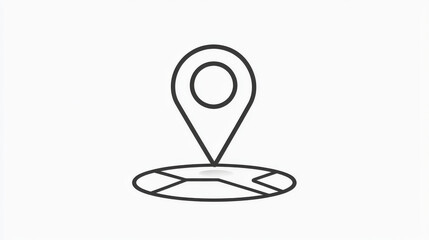 Poster - A simple map marker icon representing a business location, perfect for delivery services, online shopping, or indicating a store on a map.continuous single one line art concept.