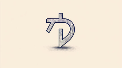 Poster - A simple, continuous line drawing of the Chinese yuan symbol. This sketch represents payment and the importance of Chinese trade in the global market.continuous single one line art concept.