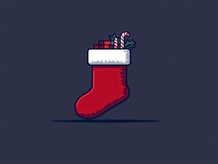 Poster - Christmas Stocking Filled with Gifts.