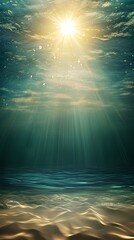 Wall Mural - Ethereal Underwater Light and Sand Dynamics