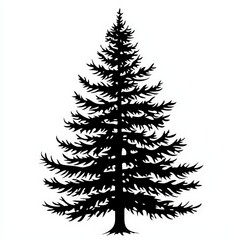 black and white pine tree silhouette clip art illustration nature design element graph