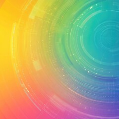 Poster - Abstract colorful circular graphic design on white background.