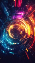 Poster - Abstract digital design with vibrant circular patterns