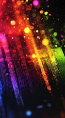 Fototapete - Colorful abstract light patterns on a dark background