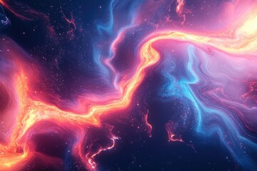 Poster - Vibrant cosmic abstract art showcasing swirling colors and energy, perfect for backgrounds and futuristic themes.