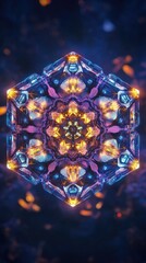 Wall Mural - An intricate mandala with vivid colors and luminous patterns, perfect for backgrounds and abstract art projects.