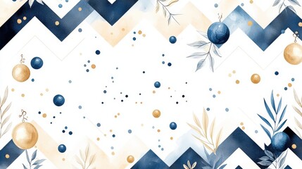 Poster - An elegant chevron pattern displayed in watercolor, combining modern zigzag designs with vintage flair for sophisticated wallpapers and decor.